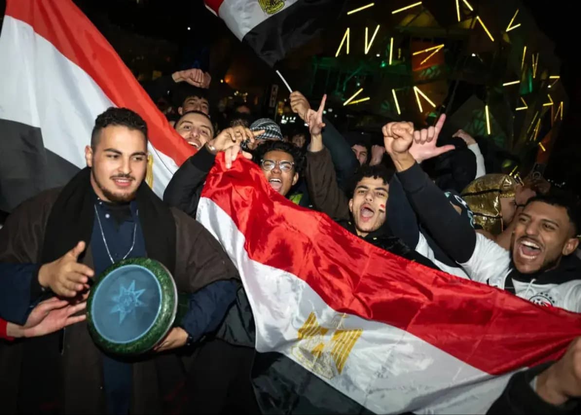 شادی تاریخی در مصر و فلسطین پس از برد بزرگ